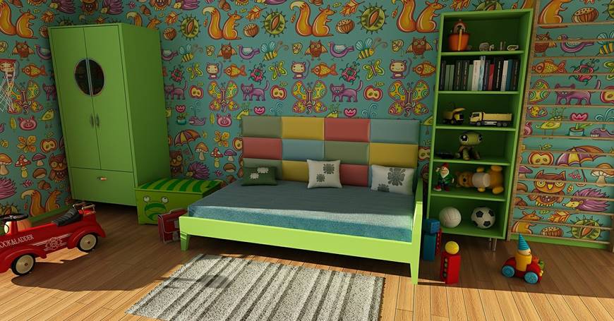 Dečija soba sa šarenim detaljima